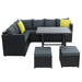 Gardeon Outdoor Furniture Patio Set Dining Sofa Table Chair Lounge Wicker Garden Black -Home Living Store - -  