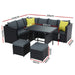 Gardeon Outdoor Furniture Patio Set Dining Sofa Table Chair Lounge Wicker Garden Black -Home Living Store - -  