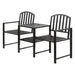 Gardeon Outdoor Garden Bench Seat Loveseat Steel Table Chairs Patio Furniture Black -Home Living Store - -  