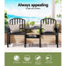Gardeon Outdoor Garden Bench Seat Loveseat Steel Table Chairs Patio Furniture Black -Home Living Store - -  