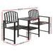 Gardeon Outdoor Garden Bench Seat Loveseat Steel Table Chairs Patio Furniture Black -Home Living Store - -  