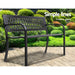 Gardeon Outdoor Garden Bench Seat Steel Outdoor Furniture 2 Seater Park Black -Home Living Store - -  