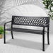 Gardeon Outdoor Garden Bench Seat Steel Outdoor Furniture 2 Seater Park Black -Home Living Store - -  
