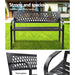 Gardeon Outdoor Garden Bench Seat Steel Outdoor Furniture 2 Seater Park Black -Home Living Store - -  