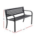 Gardeon Outdoor Garden Bench Seat Steel Outdoor Furniture 2 Seater Park Black -Home Living Store - -  
