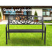 Gardeon Outdoor Garden Bench Seat Steel Outdoor Furniture 3 Seater Park Black -Home Living Store - -  