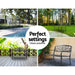 Gardeon Outdoor Garden Bench Seat Steel Outdoor Furniture 3 Seater Park Black -Home Living Store - -  