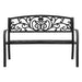 Gardeon Outdoor Garden Bench Seat Steel Outdoor Furniture 3 Seater Park Black -Home Living Store - -  