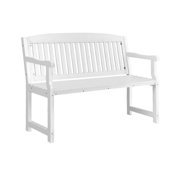 Gardeon Outdoor Garden Bench Wooden 2 Seater Lounge Chair Patio Furniture White -Home Living Store - -  