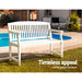 Gardeon Outdoor Garden Bench Wooden 2 Seater Lounge Chair Patio Furniture White -Home Living Store - -  