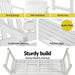 Gardeon Outdoor Garden Bench Wooden 2 Seater Lounge Chair Patio Furniture White -Home Living Store - -  