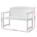Gardeon Outdoor Garden Bench Wooden 2 Seater Lounge Chair Patio Furniture White -Home Living Store - -  