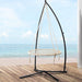 Gardeon Outdoor Hammock Chair with Stand 100cm - Cream -Home Living Store - -  