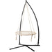 Gardeon Outdoor Hammock Chair with Stand 100cm - Cream -Home Living Store - -  