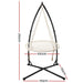 Gardeon Outdoor Hammock Chair with Stand 100cm - Cream -Home Living Store - -  