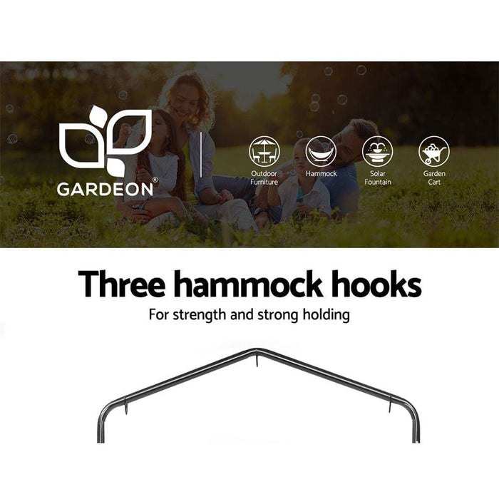 Gardeon Outdoor Hammock Chair with Stand Swing Hanging Hammock with Pillow Grey -Home Living Store - -  