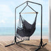 Gardeon Outdoor Hammock Chair with Stand Tassel Hanging Rope Hammocks Grey -Home Living Store - -  