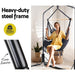 Gardeon Outdoor Hammock Chair with Stand Tassel Hanging Rope Hammocks Grey -Home Living Store - -  