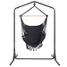 Gardeon Outdoor Hammock Chair with Stand Tassel Hanging Rope Hammocks Grey -Home Living Store - -  