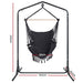 Gardeon Outdoor Hammock Chair with Stand Tassel Hanging Rope Hammocks Grey -Home Living Store - -  