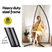 Gardeon Outdoor Hammock Chair with Steel Stand Cotton Swing Hanging 124CM Cream -Home Living Store - -  