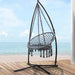 Gardeon Outdoor Hammock Chair with Steel Stand Cotton Swing Hanging 124CM Grey -Home Living Store - -  