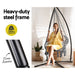 Gardeon Outdoor Hammock Chair with Steel Stand Cotton Swing Hanging 124CM Grey -Home Living Store - -  
