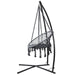 Gardeon Outdoor Hammock Chair with Steel Stand Cotton Swing Hanging 124CM Grey -Home Living Store - -  