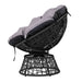 Gardeon Outdoor Lounge Setting Papasan Chairs Table Patio Furniture Wicker Black -Home Living Store - -  