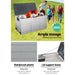 Gardeon Outdoor Storage Box 290L Lockable Organiser Garden Deck Shed Tool Grey -Home Living Store - -  