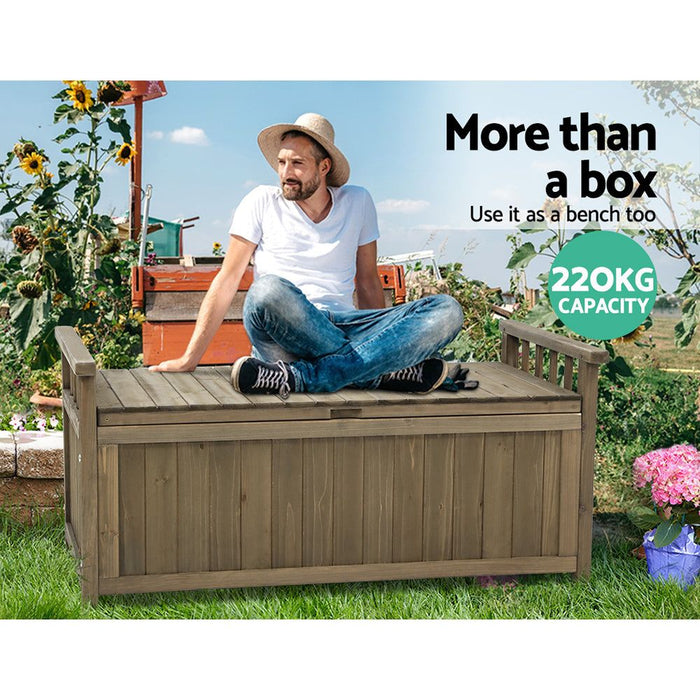 Gardeon Outdoor Storage Box Wooden Garden Bench Chest Toy Tool Sheds Furniture -Home Living Store - -  