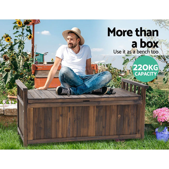 Gardeon Outdoor Storage Box Wooden Garden Bench Chest Toy Tool Sheds Furniture -Home Living Store - -  