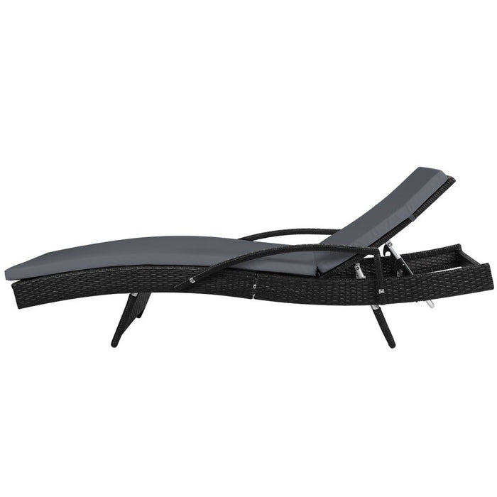 Gardeon Outdoor Sun Lounge - Black -Home Living Store - -  