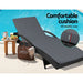 Gardeon Outdoor Sun Lounge - Black -Home Living Store - -  