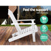 Gardeon Outdoor Sun Lounge Beach Chairs Table Setting Wooden Adirondack Patio - White -Home Living Store - -  