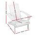 Gardeon Outdoor Sun Lounge Beach Chairs Table Setting Wooden Adirondack Patio - White -Home Living Store - -  