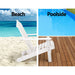 Gardeon Outdoor Sun Lounge Beach Chairs Table Setting Wooden Adirondack Patio - White -Home Living Store - -  