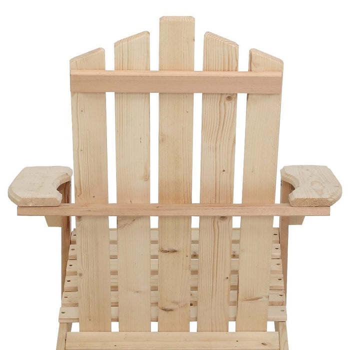 Gardeon Outdoor Sun Lounge Beach Chairs Table Setting Wooden Adirondack Patio Chair Light Wood Tone -Home Living Store - -  
