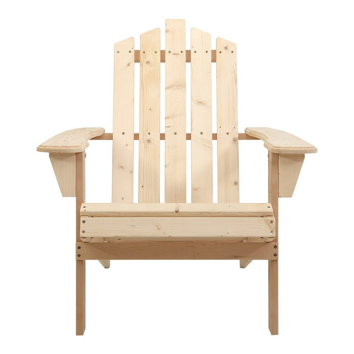 Gardeon Outdoor Sun Lounge Beach Chairs Table Setting Wooden Adirondack Patio Chair Light Wood Tone -Home Living Store - -  