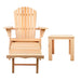 Gardeon Outdoor Sun Lounge Beach Chairs Table Setting Wooden Adirondack Patio Chair Natural -Home Living Store - -  