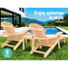Gardeon Outdoor Sun Lounge Beach Chairs Table Setting Wooden Adirondack Patio Chair Natural -Home Living Store - -  