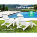 Gardeon Outdoor Sun Lounge Beach Chairs Table Setting Wooden Adirondack Patio Chair White -Home Living Store - -  