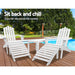 Gardeon Outdoor Sun Lounge Beach Chairs Table Setting Wooden Adirondack Patio Chair White -Home Living Store - -  