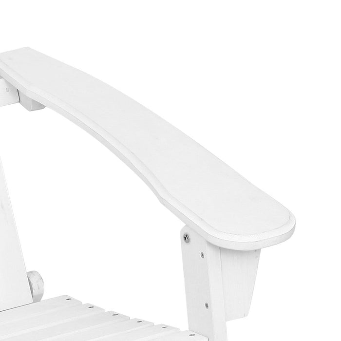 Gardeon Outdoor Sun Lounge Beach Chairs Table Setting Wooden Adirondack Patio Chair White -Home Living Store - -  