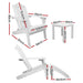 Gardeon Outdoor Sun Lounge Beach Chairs Table Setting Wooden Adirondack Patio Chair White -Home Living Store - -  