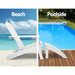 Gardeon Outdoor Sun Lounge Beach Chairs Table Setting Wooden Adirondack Patio Chair White -Home Living Store - -  