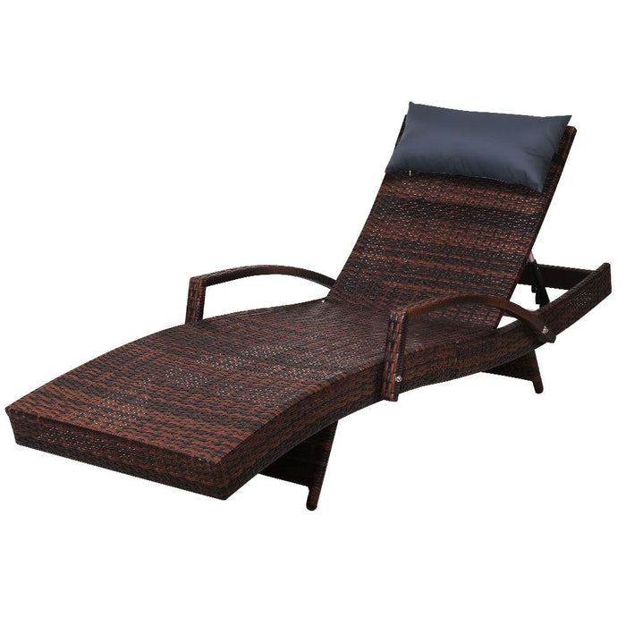 Gardeon Outdoor Sun Lounge Furniture Day Bed Wicker Pillow Sofa Set -Home Living Store - -  
