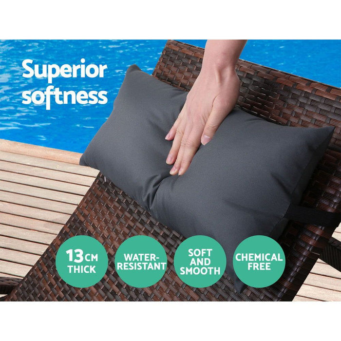 Gardeon Outdoor Sun Lounge Furniture Day Bed Wicker Pillow Sofa Set -Home Living Store - -  