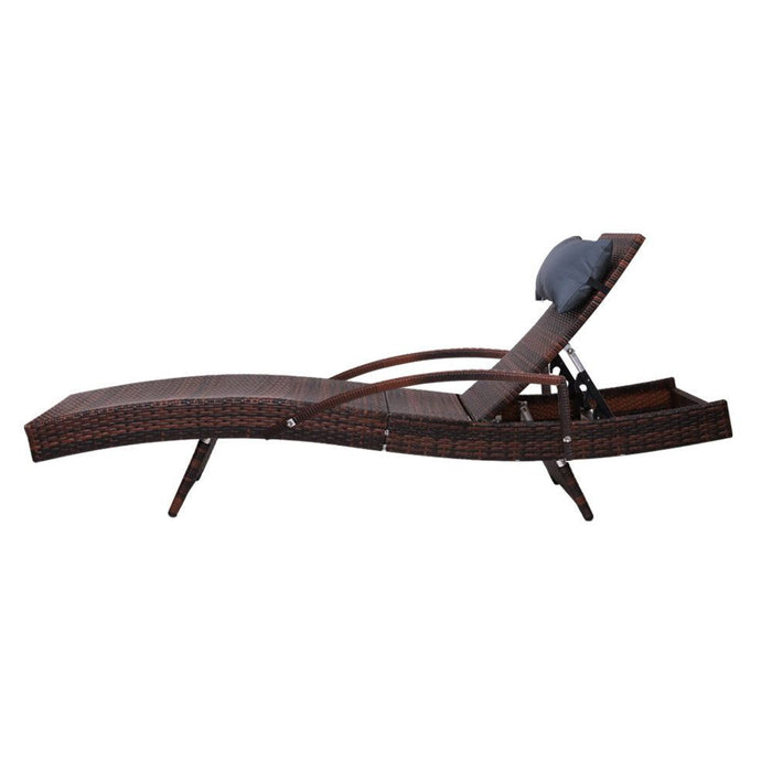 Gardeon Outdoor Sun Lounge Furniture Day Bed Wicker Pillow Sofa Set -Home Living Store - -  