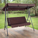 Gardeon Outdoor Swing Chair Garden Bench Furniture Canopy 3 Seater Brown -Home Living Store - -  